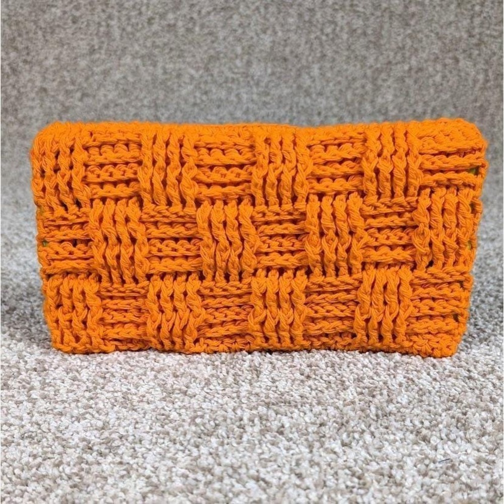 Handmade Crochet Swiffer Mop Cover‎ Reusable Washable Orange Cleaning Pad